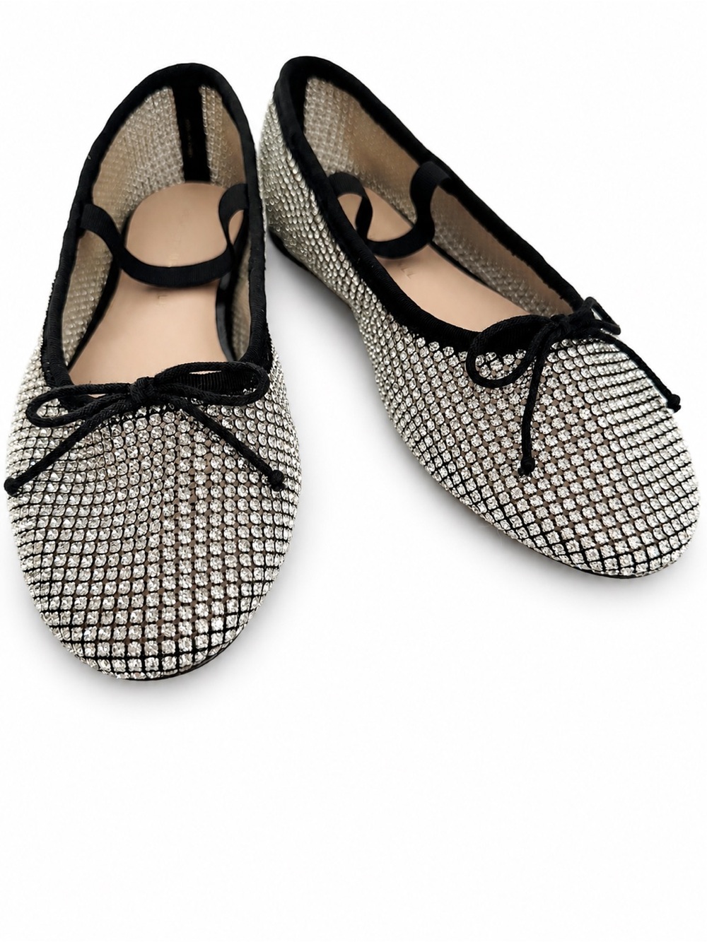 Loeffler Randall Leonie Crystal silver Mesh Mary Jane ballet glam Flats size 6 - Picture 4 of 6